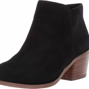 Amazon Essentials Women's Ankle Boots – Block Heel Booties with Inside Zipper & Memory Foam (Black)