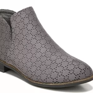 Dr. Scholl's Women's Rate Ankle Booties – Low Heel Slip On Boots with Perforated Accents