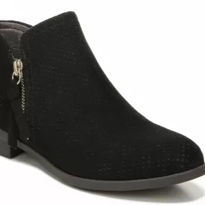 Dr. Scholl's Women's Rate Zip Ankle Booties – Low Heel Boots with Insole Technology & Recycled Materials (Black)