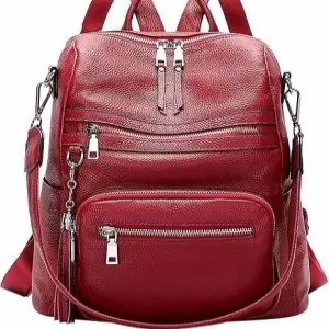 ALTOSY Genuine Leather Backpack – Convertible to Shoulder Bag, Laptop Compartment, Multiple Pockets