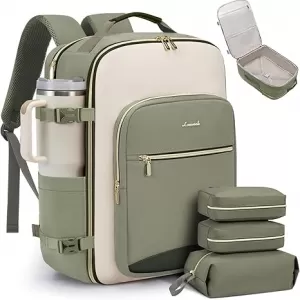 LOVEVOOK 40L Travel Backpack – Airline Approved, TSA Personal Item, 3 Packing Cubes, Wet Pocket