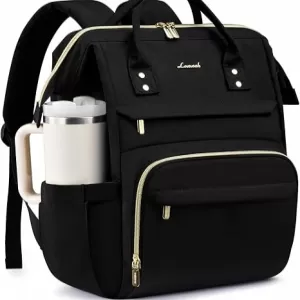 LOVEVOOK Laptop Backpack – 40oz Tumbler Pocket, 15.6