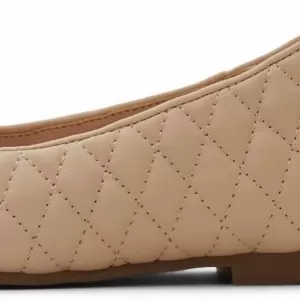 ALDO Women's Leanne Ballerina Flats – Adorned Square Toe Slip On Dress Shoes (Beige)
