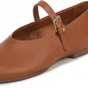 Franco Sarto Womens Odilia Mary Jane Flats – Pointed Toe Leather Shoes with Adjustable Buckle Closure