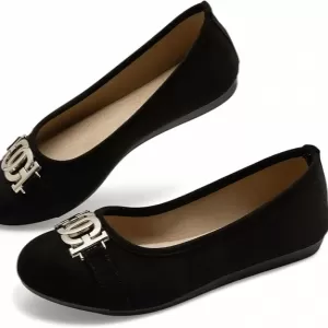 YEOGOR Women's Ballet Shoes – Comfortable Slip On Round Toe Flat Casual Shoes for Walking & Driving
