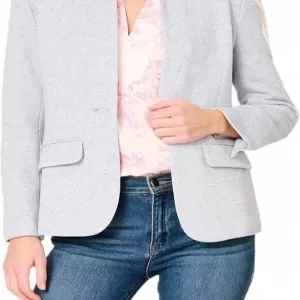 GIBSONLOOK Women's Notch Collar Blazer – Open Front Knit Jacket for Office, Business Casual Outfit