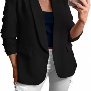 KIRUNDO Women's Blazer 2026 – Business Casual Long Sleeve Open Front Dressy Suit Jacket for Work Office with Pockets