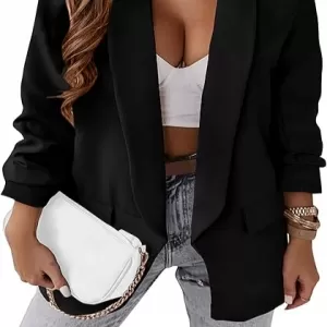 KIRUNDO Oversized Business Casual Blazer – 2026 Spring Fall Long Sleeve Open Front Work Office Suit Jacket
