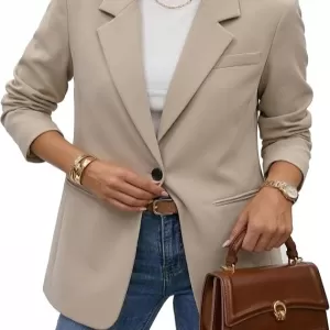Light Summer Women's Business Casual Blazer – Long Sleeve Open Front Work Office Suit Jacket 2026