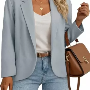 Mina Self 2026 Women's Open Front Casual Blazer – Lightweight Breathable Lined Fashion Work Jacket with Pocket