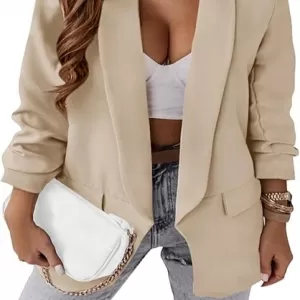 PRETTYGARDEN Women's Casual Blazer – Spring Fall Open Front Long Sleeve Work Office Suit Jacket