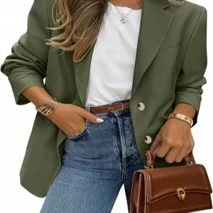 PRETTYGARDEN 2026 Business Casual Blazer for Women – Long Sleeve Lapel Open Front Work Suit Jacket with Pockets