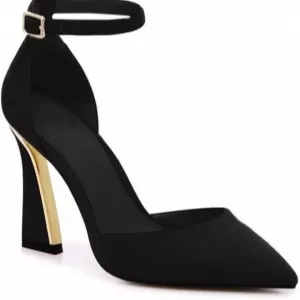 Juliet Holy Women's Pointed Closed Toe Heels – Buckle Ankle Strap D'Orsay Pumps for Wedding & Office