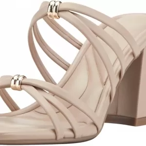 Marc Fisher Women's Gabber – Square Toe Block Heel Dress Sandal with Adjustable Ankle Strap