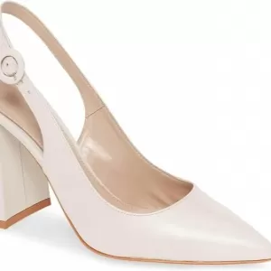 Women's Pointed Toe Block Heel Pumps – Slingback Chunky Heel Slip On Work Party Dress Shoes