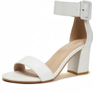 Women's Ankle Strap Open Toe High Heel Sandals – 2.85 Inch Block Heel for Wedding, Prom & Party