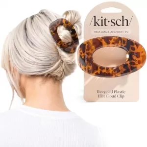 Kitsch Large Flat Claw Clip – Tortoise Design, Strong Hold for Thick & Fine Hair, Non-Slip