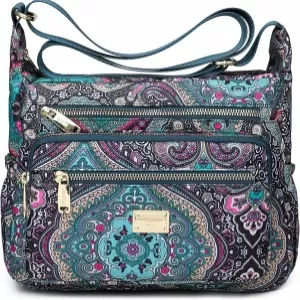 Pealwel Multi-Pocket Shoulder Bag – 10 Pockets, Waterproof Nylon, Anti-Theft Design