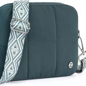Telena Puffer Crossbody – Water-Resistant Quilted Bag, Adjustable Guitar Strap, Lightweight