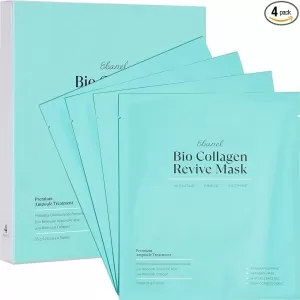 Ebanel Bio Collagen Hydrogel Face Mask – 4 Pack, 7 Peptides, Hyaluronic Acid, Niacinamide