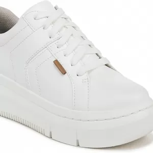 Dr. Scholl's Women's Sadie Sneakers – Platform Lace Up Shoes with Sustainable Materials & BLOOM Foam (White)
