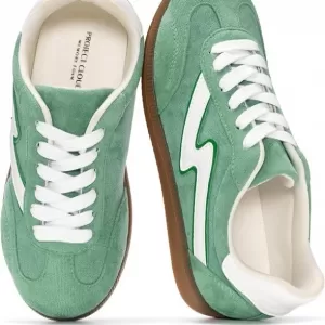 Project Cloud Irita Fashion Sneakers for Women – Lace Up Trendy Shoes with Memory Foam & Non-Slip Sole (Green Multi)