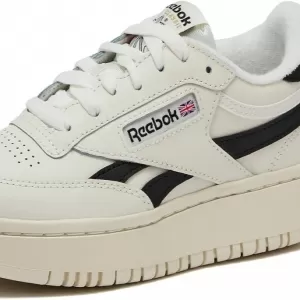 Reebok Women's Club C Double Revenge Platform Sneakers – White Leather Tennis Shoes with 2