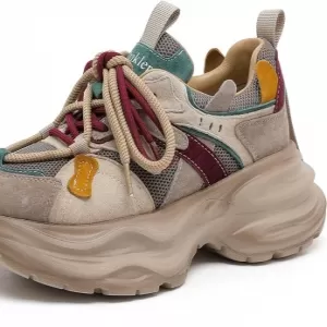 Women's Platform Sneakers – Mesh Lace Up Breathable Casual Shoes with 2.56