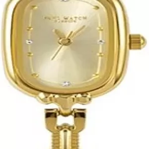CARLIEN Oval Gold Watch – Rhinestone Dial, Stainless Steel Bracelet, Japanese Quartz