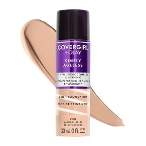 COVERGIRL+Olay Simply Ageless 3-in-1 Liquid Foundation – Natural Beige, Matte Finish