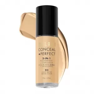 Milani Conceal + Perfect Foundation: Full Coverage, Satin Matte, 45 Shades