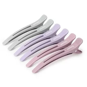 AIMIKE Hair Sectioning Clips: 6 Pcs No Crease Duck Billed, Silicone Band
