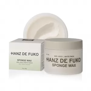 Hanz de Fuko Sponge Wax: Medium Hold, Semi-Matte, for Thick Hair