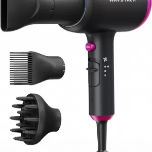 Wavytalk Hair Dryer with Diffuser: 1875W Fast Drying, Ionic, Black