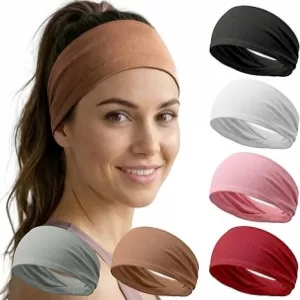 Acozycoo 6 Pack Non-Slip Headbands – Wide, Soft, Sweat-Wicking for Yoga & Workouts
