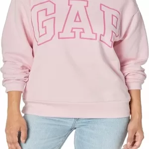GAP Women's Logo Sherpa Lined Hooded Sweatshirt – Warm Cozy Fleece Pullover