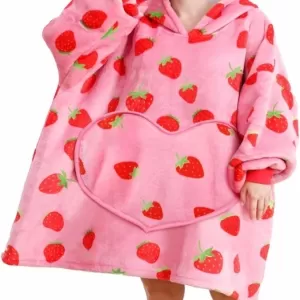 Wearable Blanket Hoodie – Oversized Fluffy Sherpa Sweatshirt Gift One Size for All