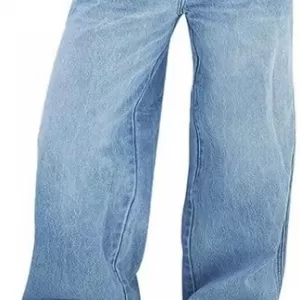 EMMIOL Wide Leg Jeans – Distressed Mid Waist Y2K Baggy Denim Pants