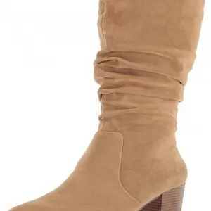 Amazon Essentials Women's Tall Block Heel Knee High Boots – Stacked Heel Riding Boots with Gathered Shaft