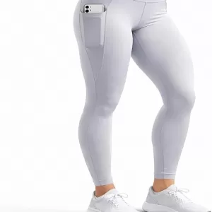 Workout Leggings with Pockets for Women – High Waisted Butt Lifting Tummy Control Compression Capri Pants