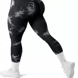 JGS1996 Tie Dye Scrunch Butt Lifting Leggings for Women – High Waist Tummy Control Workout Yoga Gym Pants