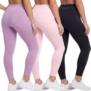 Juicy Couture Women's High Waisted Yoga Leggings – Tummy Control Workout Athletic Compression Running Pants