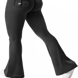 YEOREO CoreFlex Flare Leggings with Pockets for Women – Scrunch Butt Lifting Workout Gym Yoga Pants