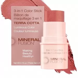 Mineral Fusion 3-in-1 Color Stick – Terra Cotta, Hydrating Tinted Cream for Cheeks, Lips & Eyes