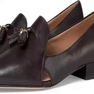 Cole Haan Women's Vaya Tassel Loafers – Leather Penny Loafers with Cut Out Details & Tassel