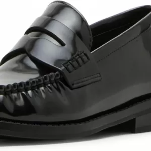 Madden Girl Women's Prep Loafer – Penny Loafer with Round Toe & Slip-On Style (Black Box)