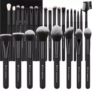 DUcare 27 Pcs Professional Set: 19 Eye & 8 Face Brushes, Black