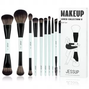 Jessup 10 Pcs Double-Sided Set: Bright Cyan, Foundation to Brow
