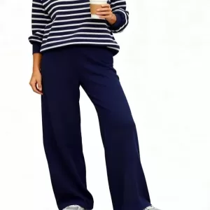 LEO'VASE 2026 Cozy Lounge Set for Women – 2 Piece Matching Travel Outfit, Long Sleeve Top & Wide Leg Pants