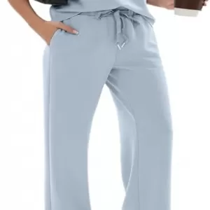 Sixstar Women's 2 Piece Outfit – Half Zip Sleeveless Sweatshirt & Drawstring Sweatpant Summer Jogger Lounge Set